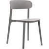 image:imageFlash Furniture Dover Patio Chair with Curved Backrest and Contoured Seat Commercial AllWeather Stacking Resin Chair UV Resistant IndoorOutdoor Black Set of 2Grey