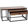 image:imageFlash Furniture Emerson 2 Piece Nesting Coffee Table Set  Engineered Wood Top in Walnut Finish  Black Sled Base Steel Frames  Storage Drawer