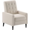 image:imageFlash Furniture Ezra Pushback Recliner  MidCentury Modern Cream Fabric Upholstery  Button Tufted Back  Residential amp Commercial UseCream