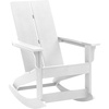 image:imageFlash Furniture Finn Modern Commercial Grade Poly Resin Wood Adirondack Rocking Chair  All Weather Sea Foam Polystyrene  Dual Slat Back  Stainless Steel HardwareWhite