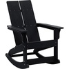 image:imageFlash Furniture Finn Modern Commercial Grade Poly Resin Wood Adirondack Rocking Chair  All Weather Sea Foam Polystyrene  Dual Slat Back  Stainless Steel HardwareBlack
