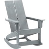 image:imageFlash Furniture Finn Modern Commercial Grade Poly Resin Wood Adirondack Rocking Chair  All Weather Sea Foam Polystyrene  Dual Slat Back  Stainless Steel HardwareGrey