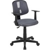 image:imageFlash Furniture Flash Fundamentals MidBack Black Mesh Swivel Task Office Chair with Pivot Back and ArmsGrey