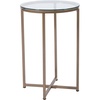 image:imageFlash Furniture Greenwich Collection End Table  Modern Clear Glass End Table  Crisscross Matte Black FrameClearBrushed Gold