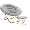 Gray Fabric/Soft Gold Frame