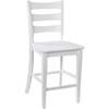 image:imageFlash Furniture Gwendolyn Commercial Grade Modern Farmhouse Bar Stool  Solid Wood Frame  Integrated Footrest  Set of 2  Antique White WashWhite Wash