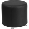 image:imageFlash Furniture HERCULES Alon Series Black LeatherSoft 18 Diameter Round Ottoman with Brushed Stainless Steel Base