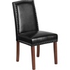 image:imageFlash Furniture HERCULES Hampton Hill Series Black LeatherSoft Parsons Chair with Silver Accent Nail TrimBlack Leathersoft