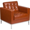 image:imageFlash Furniture HERCULES Lacey Series Contemporary Black LeatherSoft Chair with Stainless Steel FrameCognac