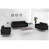 image:imageFlash Furniture HERCULES Lacey Series Contemporary Black LeatherSoft Loveseat with Stainless Steel FrameBlack