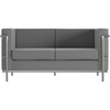 image:imageFlash Furniture HERCULES Regal Series Contemporary Black LeatherSoft Loveseat with Encasing FrameGrey