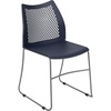 image:imageFlash Furniture HERCULES Series 661 lb Capacity Black Stack Chair with AirVent Back and Black Powder Coated Sled BaseNavy
