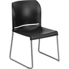 image:imageFlash Furniture HERCULES Series 880 lb Capacity Gray Full Back Contoured Stack Chair with Black Powder Coated Sled BaseBlack