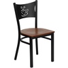 image:imageFlash Furniture HERCULES Series Black Coffee Back Metal Restaurant Chair  Cherry Wood SeatBlack