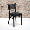 image:imageFlash Furniture HERCULES Series Black Coffee Back Metal Restaurant Chair  Cherry Wood SeatBlack Vinyl SeatBlack Metal Frame