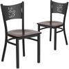 image:imageFlash Furniture HERCULES Series Black Coffee Back Metal Restaurant Chair  Cherry Wood SeatWalnut Wood SeatBlack Metal Frame