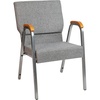 image:imageFlash Furniture HERCULES Series Church Chair  Burgundy Fabric  Stackable  21W  Wood Accented Arms  Silver Vein FrameGray FabricSilver Vein Frame