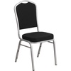 image:imageFlash Furniture HERCULES Series Crown Back Stacking Banquet Chair in Navy Blue Dot Patterned Fabric  Gold Vein FrameBlack FabricSilver Frame