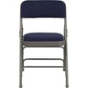 image:imageFlash Furniture HERCULES Series Curved Triple Braced amp Double Hinged Beige Vinyl Metal Folding ChairNavy FabricGray Frame