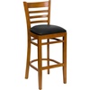 image:imageFlash Furniture HERCULES Series Ladder Back Walnut Wood Restaurant Barstool  Burgundy Vinyl SeatBlack Vinyl SeatCherry Wood Frame