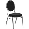image:imageFlash Furniture HERCULES Series Teardrop Back Stacking Banquet Chair in Black Patterned Fabric  Silver Vein FrameBlack Patterned FabricSilver Vein Frame