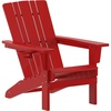 image:imageFlash Furniture Halifax Adirondack Chair with Cup Holder Weather Resistant Poly Resin Adirondack Chair RedRed
