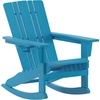 image:imageFlash Furniture Halifax Adirondack Rocking Chair with Cup Holder Weather Resistant Poly Resin Adirondack Rocking Chair BlueBlue