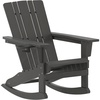 image:imageFlash Furniture Halifax Adirondack Rocking Chair with Cup Holder Weather Resistant Poly Resin Adirondack Rocking Chair BlueGrey