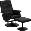 image:imageFlash Furniture Hall Massaging Heat Controlled Adjustable Recliner and Ottoman with Wrapped Base in Black LeatherSoftBlack