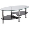 image:imageFlash Furniture Hampden Glass Coffee Table with Black Glass Shelves and Stainless Steel Legs