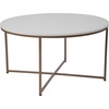 image:imageFlash Furniture Hampstead Collection Coffee Table  Modern White Finish Coffee Table  Crisscross Brushed Gold Frame