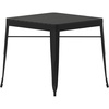 image:imageFlash Furniture Helvey Commercial 5 Piece Table and Chairs Set  4 Black Metal Chairs with Poly Resin Seats  Black 315 Square Table with Poly Resin TopContemporary