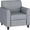 image:imageFlash Furniture Hercules Diplomat Series LeatherSoft Upholstered Side Reception Chair Lobby Chair with Cushions and Flared Arms BlackGrey
