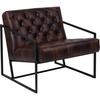 image:imageFlash Furniture Hercules Madison Series Bomber Jacket LeatherSoft Tufted Lounge Chair Tufted Retro Accent Chair for Living Room or Office BrownBlackBomber Jacket