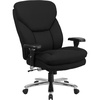 image:imageFlash Furniture Hercules Series Swivel Office Chair with Extra Wide Seat Ergonomic HighBack Executive Chair with Padded Seat and Arms BlackBlack Fabric