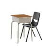 image:imageFlash Furniture Hercules Student Desk with Open Front Metal Book Box Desktop and Frame and HeavyDuty Flex Comfort Classroom Stack Set of 1 Natural TopBlack ChairWalnut TopBlack Chair