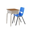 image:imageFlash Furniture Hercules Student Desk with Open Front Metal Book Box Desktop and Frame and HeavyDuty Flex Comfort Classroom Stack Set of 1 Natural TopBlack ChairWalnut TopNavy Chair