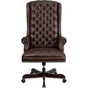 image:imageFlash Furniture High Back Traditional Fully Tufted Black LeatherSoft Executive Swivel Ergonomic Office Chair with ArmsBrown