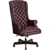 image:imageFlash Furniture High Back Traditional Fully Tufted Black LeatherSoft Executive Swivel Ergonomic Office Chair with ArmsBurgundy