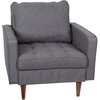 image:imageFlash Furniture Hudson Commercial MidCentury Modern Chair  Dark Gray Faux Linen Upholstery  Buttonless Tufted Seat  Solid Wood LegsDark Gray