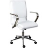 image:imageFlash Furniture James MidBack Designer Executive Office Chair  Black LeatherSoft Upholstery  Brushed Gold Base and Arms  Height Adjustable 360 Swivel SeatWhiteChrome