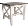 image:imageFlash Furniture Jasper Farmhouse Solid Wood End Table Rustic End Side Table XFrame Design for Living Room Bedroom Home Office 1975 H Acacia GrayRustic WhiteAcacia Gray TopRustic White Frame