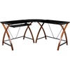 image:imageFlash Furniture Jude Black Glass LShape Corner Computer Desk with PullOut Keyboard TrayBlack
