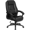 image:imageFlash Furniture Jules High Back Black LeatherSoft Executive Swivel Ergonomic Office Chair with Deep Curved Lumbar and Arms
