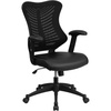 image:imageFlash Furniture Kale High Back Designer Blue Mesh Executive Swivel Ergonomic Office Chair with Adjustable ArmsBlack LeathersoftMesh