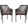 image:imageFlash Furniture Kallie Set of 2 IndoorOutdoor Stacking Club Chairs with Arms  UV Resistant Woven Natural Seat  Ivory Zippered Cushions  Black Aluminum FrameBlack