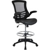 image:imageFlash Furniture Kelista MidBack Swivel Office Chair with Adjustable Seat Height Ergonomic Mesh Desk Chair with FlipUp Armrests BlackBlack LeathersoftMesh