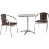 image:imageFlash Furniture Lila 315 Round Aluminum IndoorOutdoor Table Set with 2 Dark Brown Rattan ChairsDark Brown