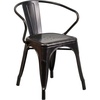 image:imageFlash Furniture Luna Commercial Grade Red Metal IndoorOutdoor Chair with ArmsBlackantique Gold