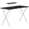 image:imageFlash Furniture Mallot Black Gaming Desk with Cup Holder Headphone Hook and MonitorSmartphone StandBlackWhite